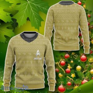 S.T The Original Series Yellow Ugly Christmas Custom Name Ugly Sweater Impressive Gift Product Photo 2