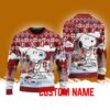 Stanford Cardinal NCAA Snoopy Cute Christmas Ugly Sweater 3D Gift For Fans Custom Name