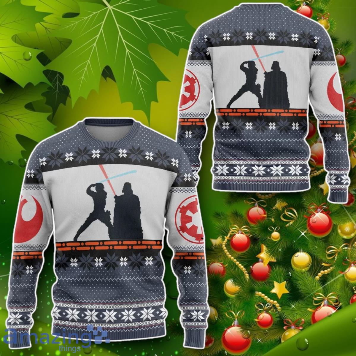 S.W Darth Vader Christmas Gift Custom Ugly Sweater Impressive Gift image S.W Darth Vader Christmas Gift Custom Ugly Sweater Impressive Gift Product Photo 2