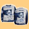 Tampa Bay Rays MLB Sporty Color Custom Name Christmas Ugly Sweater Gift For Fans