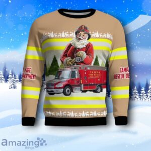 Tampa, Florida, Tampa Fire Rescue Department AOP Christmas Sweater Product Photo 2