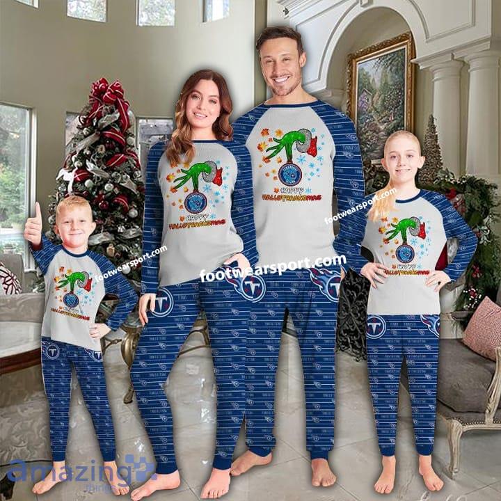 Tennessee Titans Happy HalloThankmas Pajamas Set Family For Men Women Kid image Tennessee Titans Happy HalloThankmas Pajamas Set Family For Men Women Kid - Tennessee Titans Happy HalloThankmas Pajamas Set Family For Men Women Kid