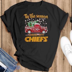 Tis The Season Kansas City Chiefs Christmas Shirt - Black T-Shirt