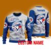 Toronto Blue Jays MLB Custom Name Christmas Ugly Sweater 3D For Men Women