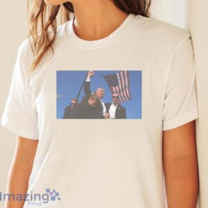 TRUMP SHOT SHIRT - Trump Shot Quality Tee, Trump Support Shirt - White Ladies T-Shirt