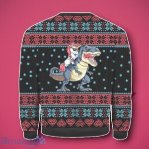 Unicorn Riding Dinosaur To Christmas Town Ugly 3D Sweater Unique Gift Product Photo 1