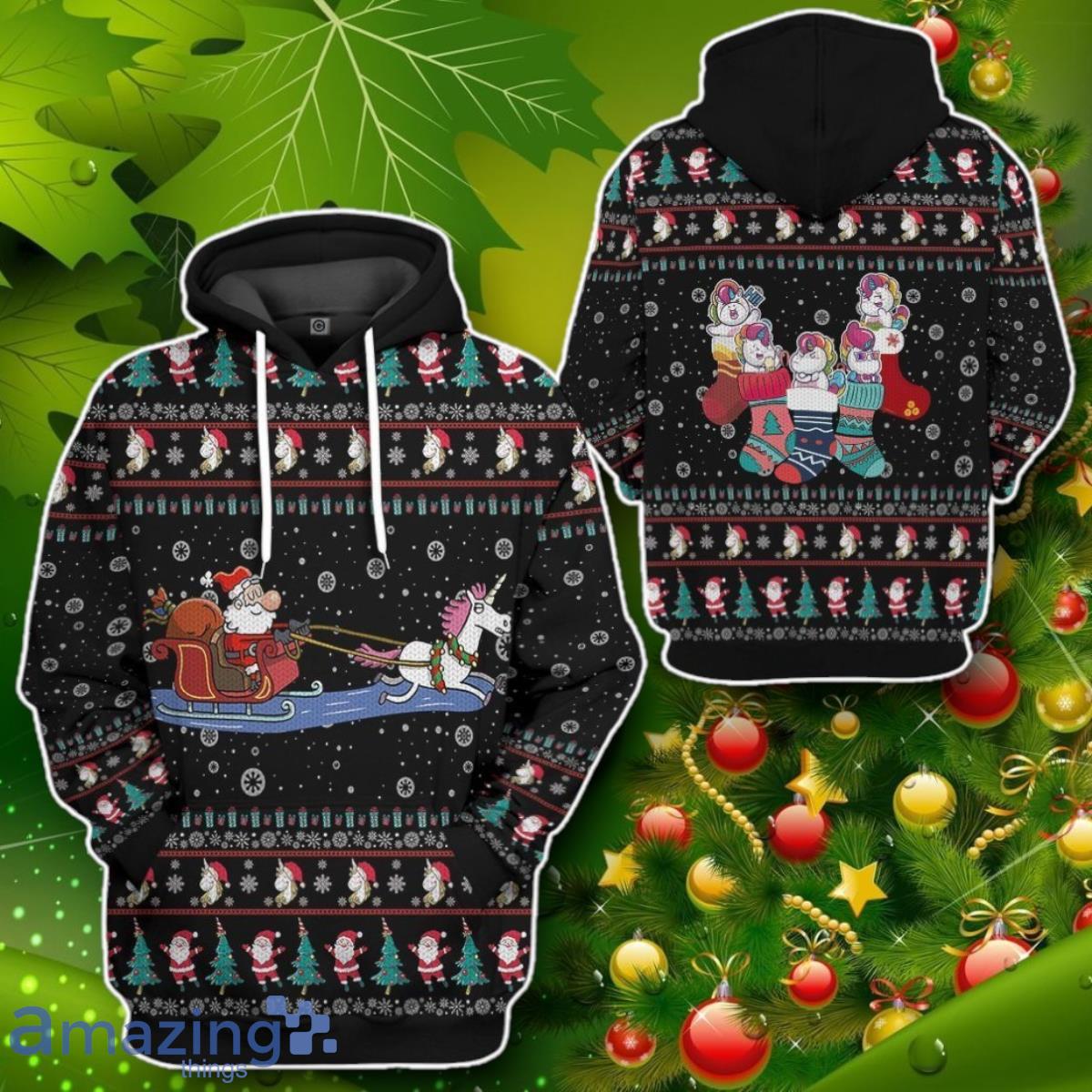 Unicorn Santa Ugly Christmas Sweater Custom Impressive Gift image Unicorn Santa Ugly Christmas Sweater Custom Impressive Gift Product Photo 2