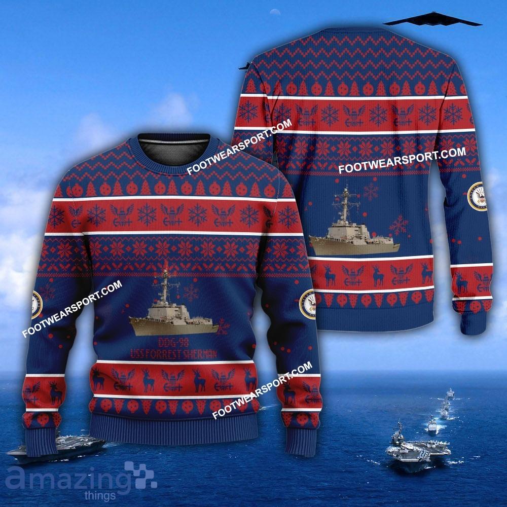 USS Forrest Sherman (DDG 98) Christmas US Navy Ugly Sweater For Army image USS Forrest Sherman (DDG-98) Christmas US Navy Ugly Sweater For Army - USS Forrest Sherman (DDG-98) Christmas US Navy Ugly Sweater For Army