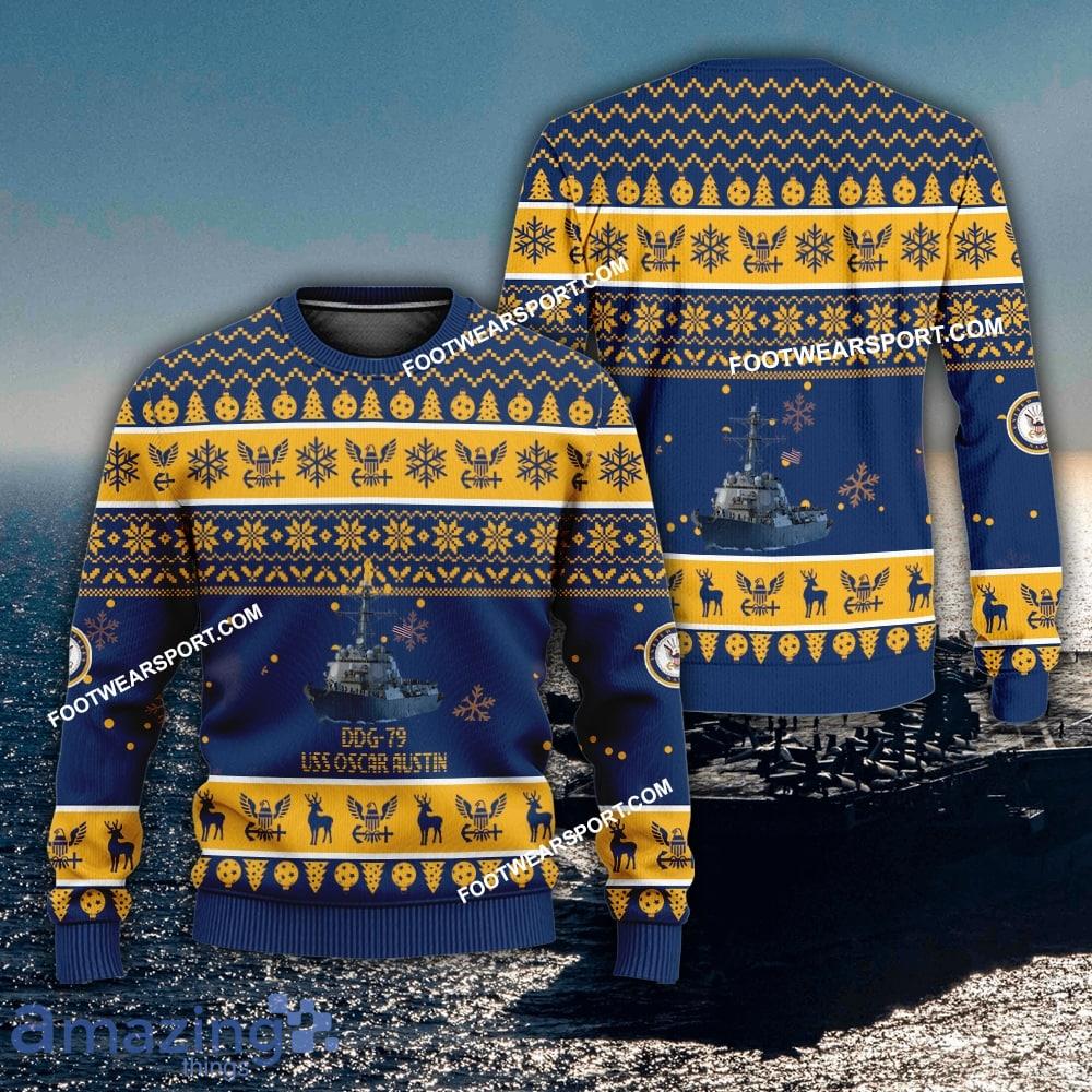 USS Oscar Austin (DDG 79) Christmas US Navy Ugly 3D Sweater For Men Women image USS Oscar Austin (DDG-79) Christmas US Navy Ugly 3D Sweater For Men Women - USS Oscar Austin (DDG-79) Christmas US Navy Ugly 3D Sweater For Men Women