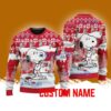 Utah Red Rocks NCAA Snoopy Cute Christmas Ugly Sweater 3D Gift For Fans Custom Name