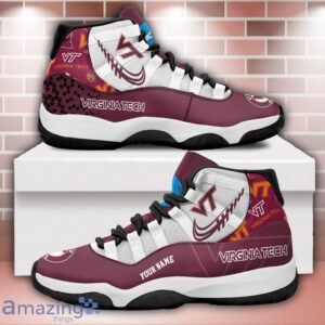 Virginia Tech Hokies Air Jordan 11 Sneakers Custom Name Sport Team Shoes For Men And Women Product Photo 1