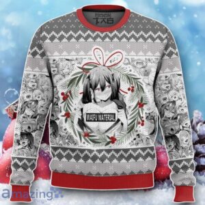 Waifu Material Christmas Ugly Sweater Unique Gift Product Photo 1