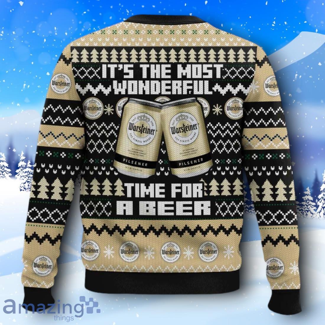 Warsteiner It’s The Most Wonderful Time For A Beer Ugly Christmas Sweater New Design image Warsteiner It’s The Most Wonderful Time For A Beer Ugly Christmas Sweater New Design Product Photo 2