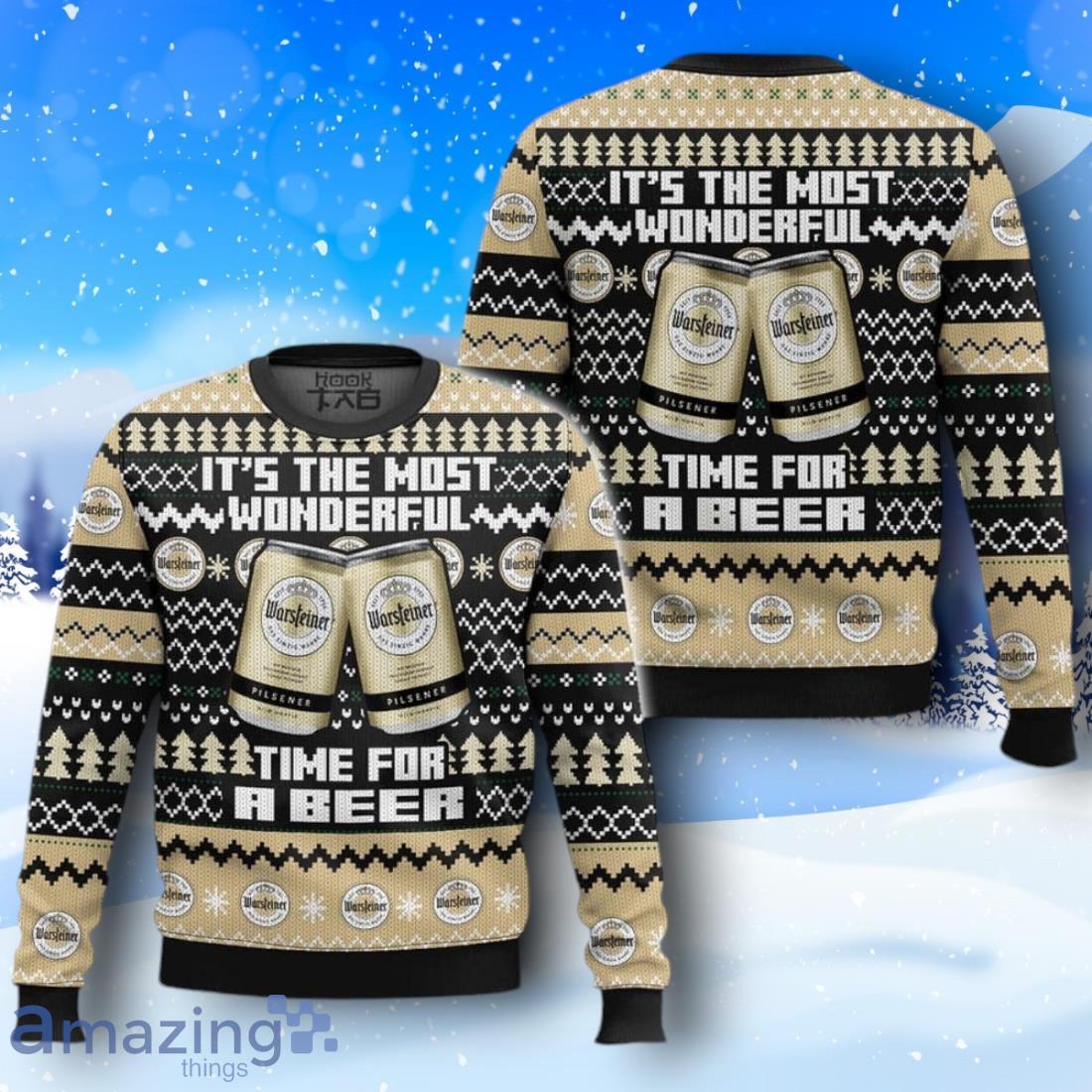 Warsteiner It’s The Most Wonderful Time For A Beer Ugly Christmas Sweater New Design image Warsteiner It’s The Most Wonderful Time For A Beer Ugly Christmas Sweater New Design Product Photo 3