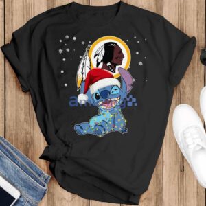 Washington Commanders NFL Stitch Merry Christmas T Shirt Product Photo 2