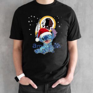 Washington Commanders NFL Stitch Merry Christmas T Shirt Product Photo 3