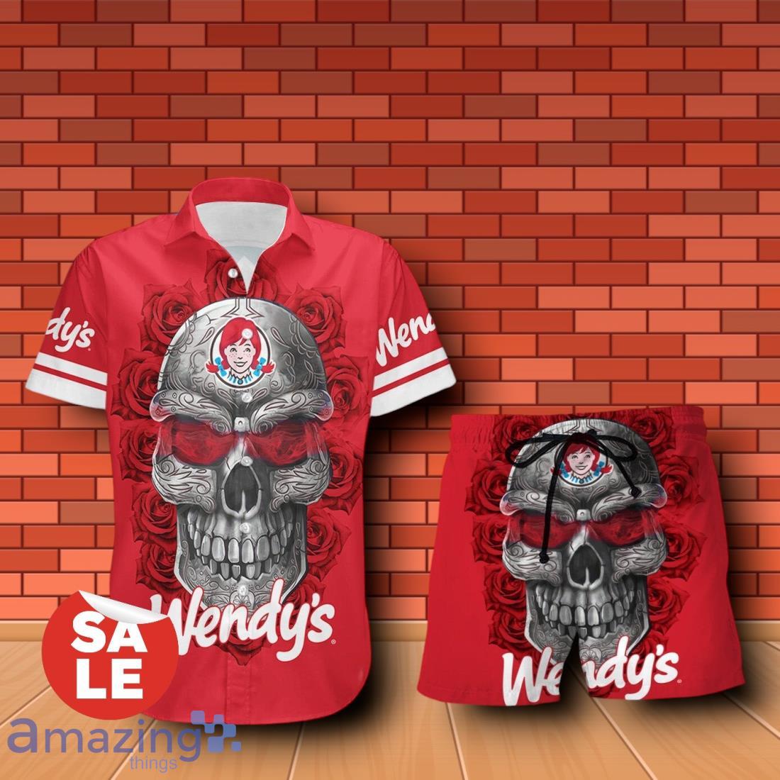 Wendy's Sukull Rose 3D Hawaiian Shirt & Shorts For Men Women image Wendy's Sukull Rose 3D Hawaiian Shirt & Shorts For Men Women