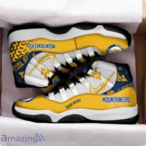 West Virginia Mountaineers Air Jordan 11 Sneakers Custom Name Sport Team Shoes For Men And Women Product Photo 2