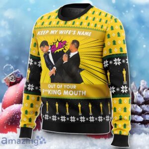 Will Smith Slaps Chris Rock Meme Ugly Christmas Sweater Unique Gift image Will Smith Slaps Chris Rock Meme Ugly Christmas Sweater Unique Gift Product Photo 2
