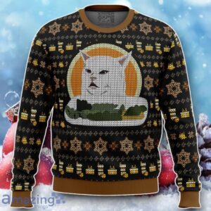 Woman Yelling At Cat Meme V2 Ugly Christmas Sweater Unique Gift Product Photo 1