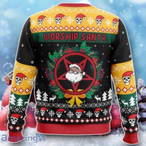 Worship Santa Ugly Christmas Sweater Unique Gift Product Photo 2