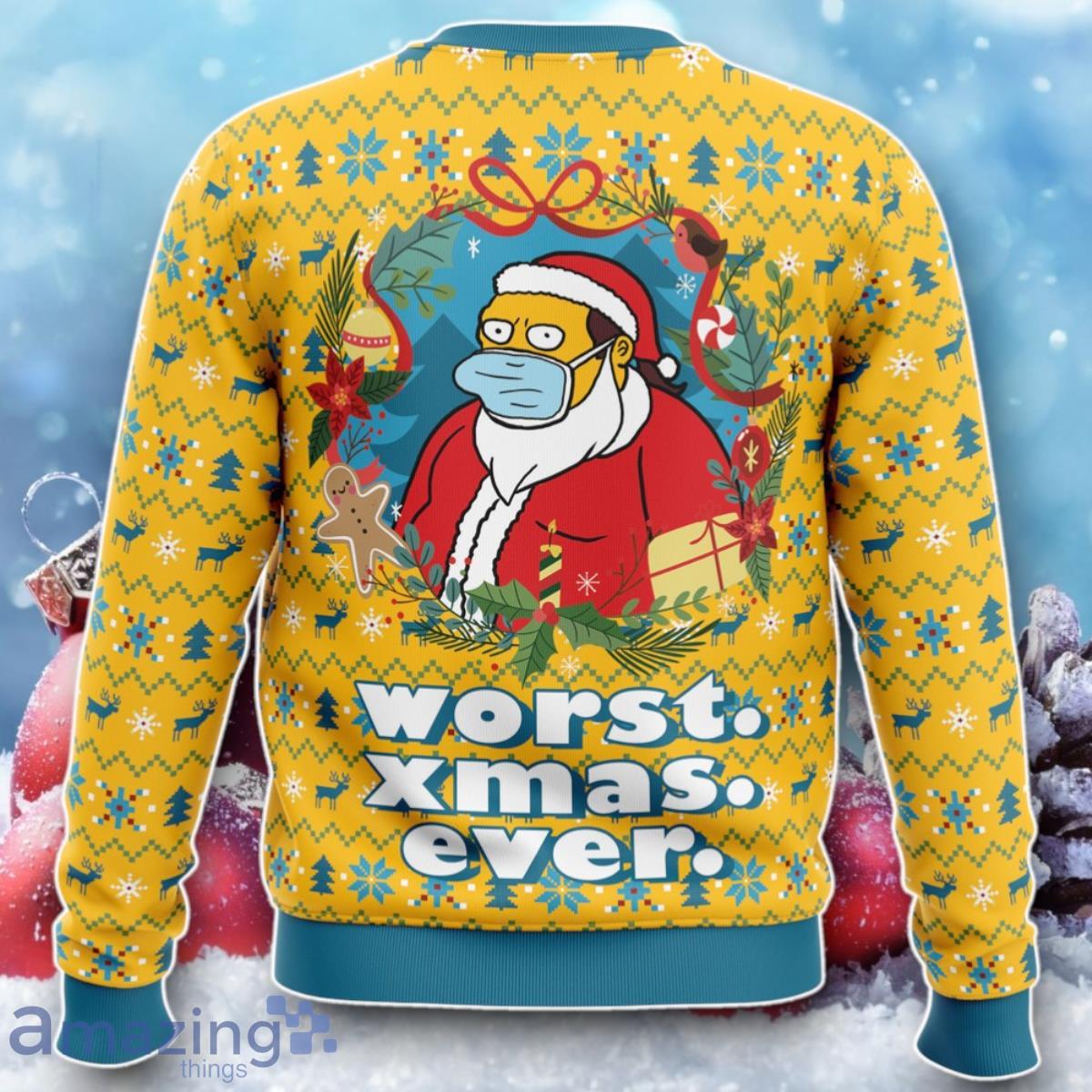 Worst Christmas Ever Simpsons Ugly Christmas Sweater Unique Gift image Worst Christmas Ever Simpsons Ugly Christmas Sweater Unique Gift Product Photo 2