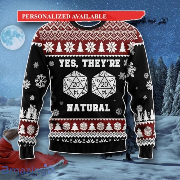Yes They’re Natural DnD Ugly Christmas Sweater Best Gift Product Photo 2