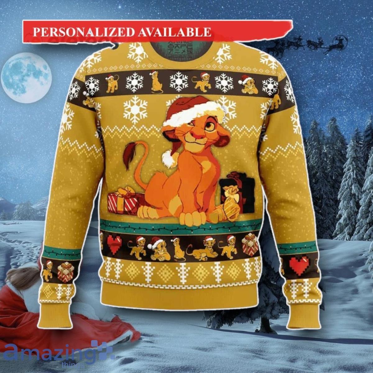 Young Simba The Lion King Ugly Christmas Sweater Best Gift image Young Simba The Lion King Ugly Christmas Sweater Best Gift Product Photo 2