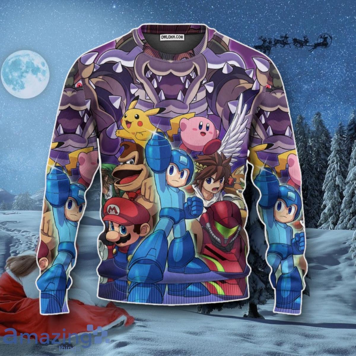 Zelda Pokemon & Mario’s Party Sweater Best Gift image Zelda Pokemon & Mario’s Party Sweater Best Gift Product Photo 1