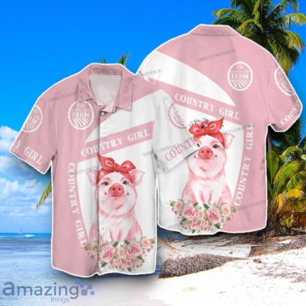 Country Girl Pig With Flowers Hawaiian Shirt Best Gift For Men And Women Product Photo 1