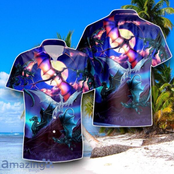 Dragon Flying In The Night Sky Hawaii Shirt Best Gift Product Photo 1