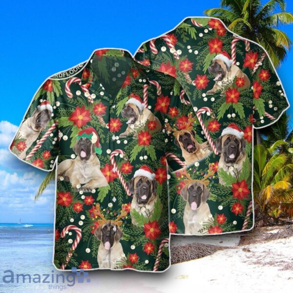 English Mastiff Dog Lovers Christmas Red Flower Christmas Hawaiian Shirt Best Gift For Men And Women Product Photo 1