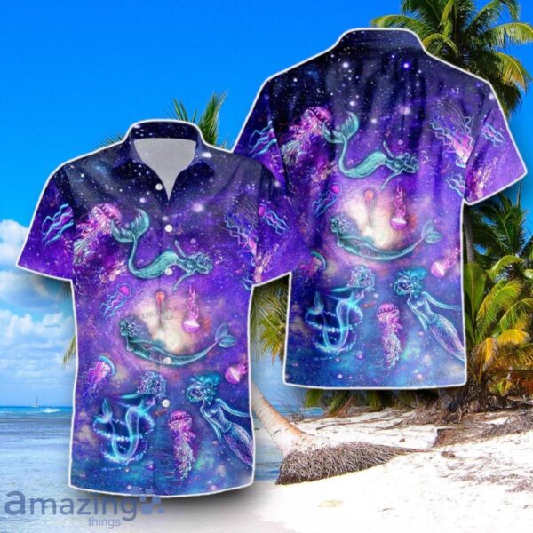 Fantasy Mermaid And Neon Jellyfish Hawaiian Shirt Best Gift For Men And Women Product Photo 1