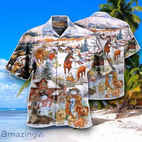 Farmer Christmas Unisex Hawaii Aloha Shirt Product Photo 1