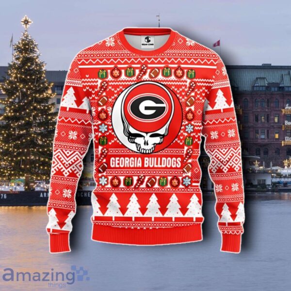 Georgia Bulldogs Grateful Dead Rock Band Ugly Christmas Sweater Best Gift Product Photo 1