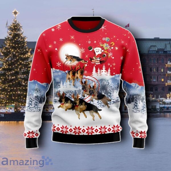 German Shepherd Santa Claus Ugly Christmas Sweater Best Gift Product Photo 1