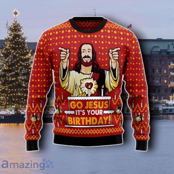 Go Jesus Birthday Ugly Christmas Sweater Best Gift For Men Product Photo 1