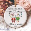 mr mrs ornament Custom Name Wedding Gift Personalized First Christmas