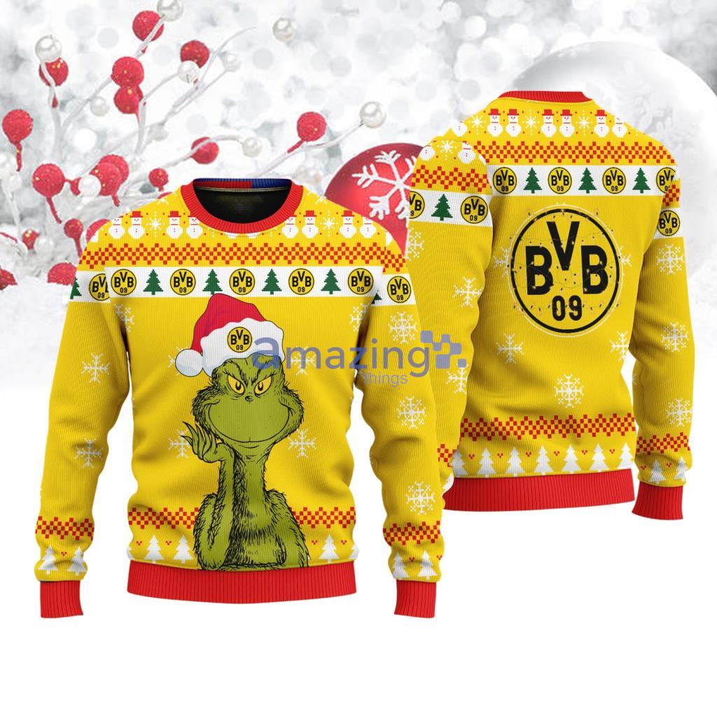 Borussia Dortmund The Grinch Funny Merry Christmas Ugly Sweater 3D Christmas Holiday Gift image Borussia Dortmund The Grinch Funny Merry Christmas Ugly Sweater 3D Christmas Holiday Gift Product Photo 1
