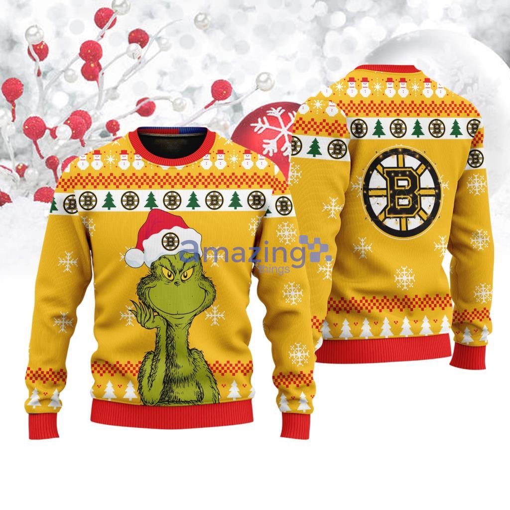 Boston Bruins The Grinch Funny Merry Christmas Ugly Sweater 3D Christmas Holiday Gift image Boston Bruins The Grinch Funny Merry Christmas Ugly Sweater 3D Christmas Holiday Gift Product Photo 1