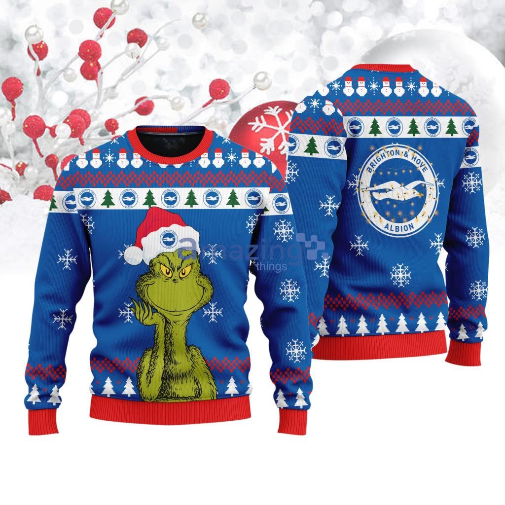 Brighton & Hove Albion The Grinch Funny Merry Christmas Ugly Sweater 3D Christmas Holiday Gift image Brighton & Hove Albion The Grinch Funny Merry Christmas Ugly Sweater 3D Christmas Holiday Gift Product Photo 1