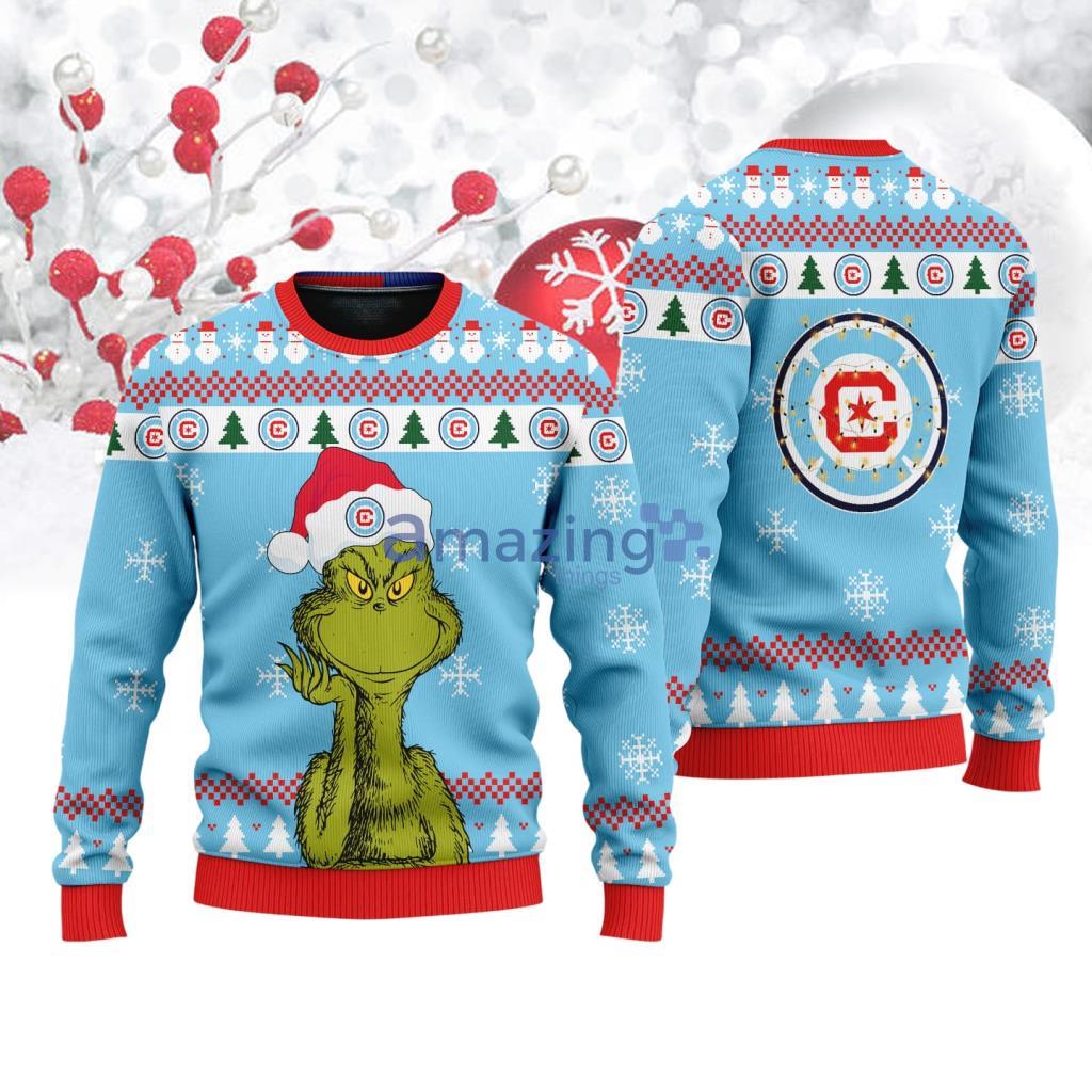 Chicago Fire The Grinch Funny Merry Christmas Ugly Sweater 3D Christmas Holiday Gift image Chicago Fire The Grinch Funny Merry Christmas Ugly Sweater 3D Christmas Holiday Gift Product Photo 1
