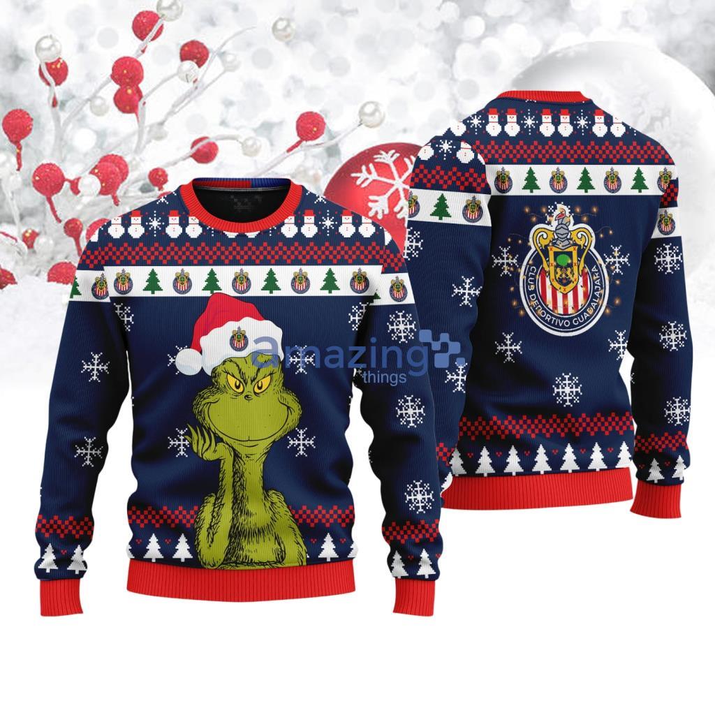 Chivas The Grinch Funny Merry Christmas Ugly Sweater 3D Christmas Holiday Gift image Chivas The Grinch Funny Merry Christmas Ugly Sweater 3D Christmas Holiday Gift Product Photo 1