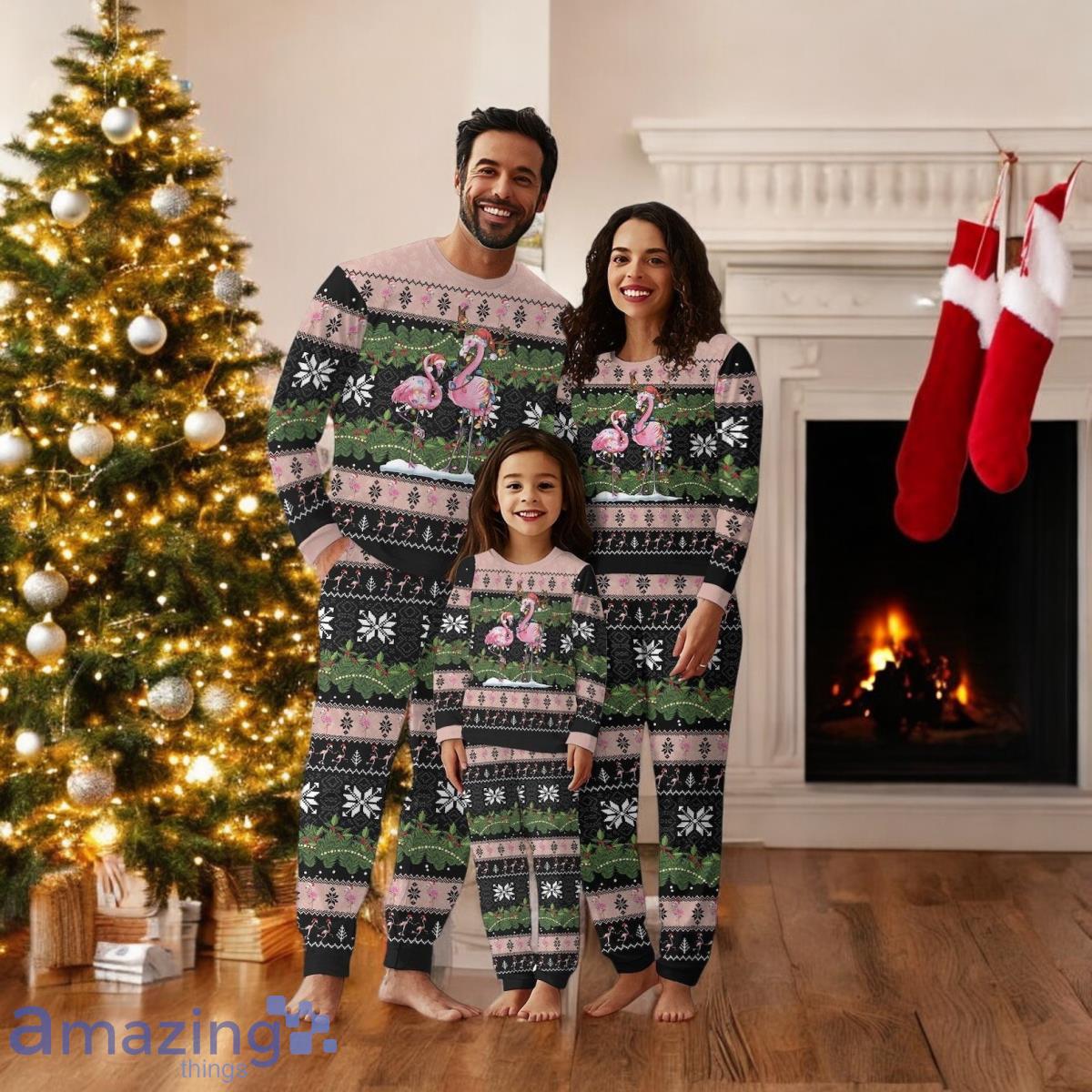 Christmas Flamingo Family Pajamas For Family Christmas Gift Set Flamingo Xmas Tree Lights Holiday Pajamas For Family Christmas Gift image Christmas Flamingo Family Pajamas For Family Christmas Gift Set Flamingo Xmas Tree Lights Holiday Pajamas For Family Christmas Gift Product Photo 1