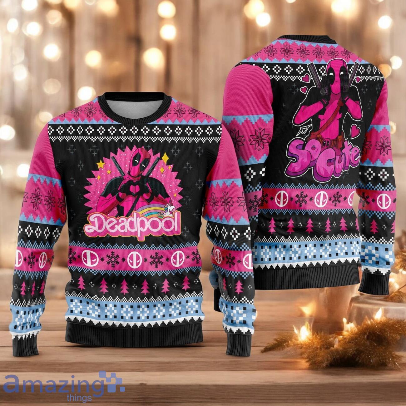 Deadpool Superhero Ugly Christmas Sweater Deadpool Movie Xmas Ugly Christmas Sweater Christmas Gift For Men And Women image Deadpool Superhero Ugly Christmas Sweater Deadpool Movie Xmas Ugly Christmas Sweater Christmas Gift For Men And Women Product Photo 1