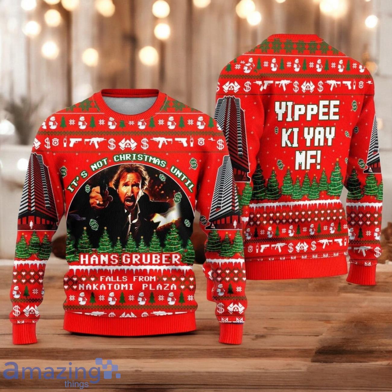 Hans Gruber Ugly Christmas Sweater Nakatomi Plaza Xmas Ugly Christmas Sweater Christmas Gift For Men And Women image Hans Gruber Ugly Christmas Sweater Nakatomi Plaza Xmas Ugly Christmas Sweater Christmas Gift For Men And Women Product Photo 1