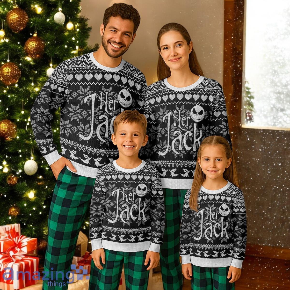 His And Her Nightmare Couple Christmas Holiday Pajamas Set For Family image His And Her Nightmare Couple Christmas Holiday Pajamas Set For Family Product Photo 1