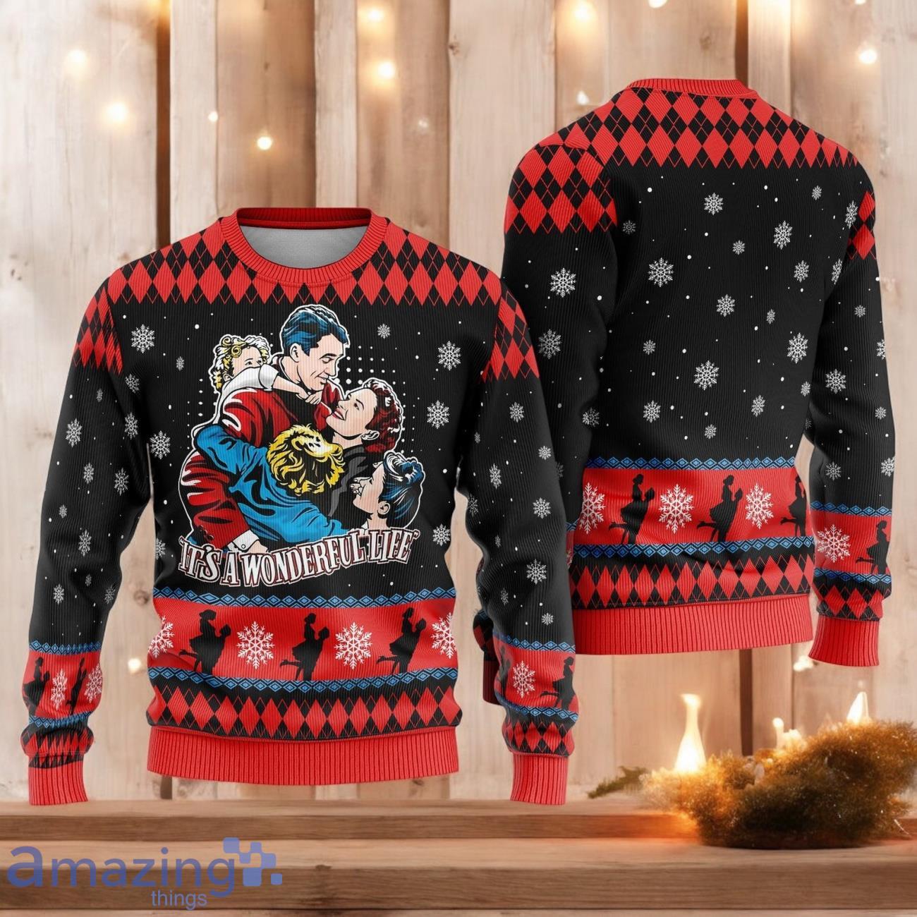 It’s A Wonderful Life George Bailey Ugly Christmas Sweater Christmas Gift For Men And Women image It’s A Wonderful Life George Bailey Ugly Christmas Sweater Christmas Gift For Men And Women Product Photo 1