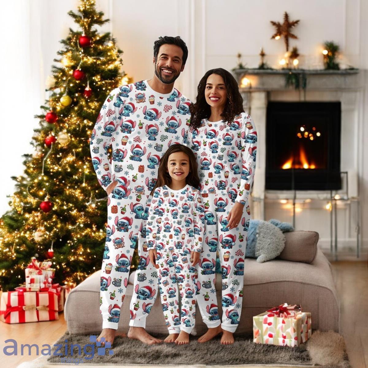 Lilo And Stitch Holiday Pajamas For Family Christmas Gift image Lilo And Stitch Holiday Pajamas For Family Christmas Gift Product Photo 1