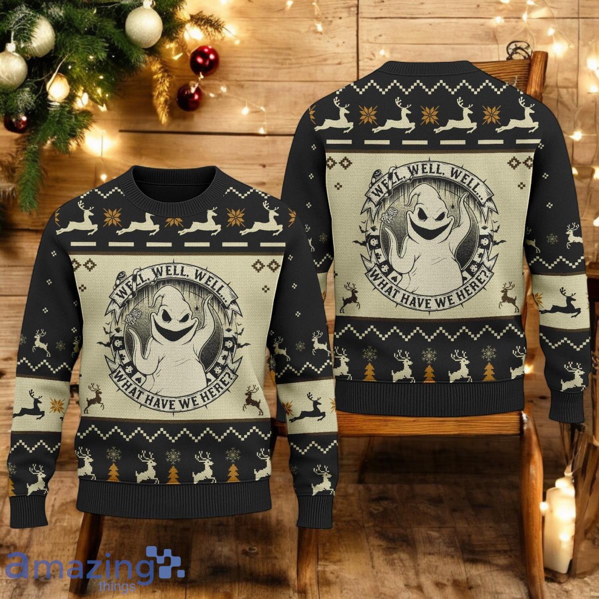 Nightmare Before Christmas Ugly Sweater Disney Oogie Boogie Ugly Christmas Holiday Sweater image Nightmare Before Christmas Ugly Sweater Disney Oogie Boogie Ugly Christmas Holiday Sweater Product Photo 1
